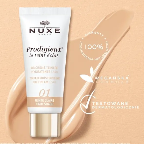 Nuxe Prodigieux, nawilżający krem BB, jasny 01, 30 ml