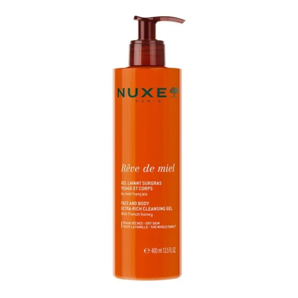 Nuxe Reve de Miel, żel myjący do twarzy i ciała, 400 ml