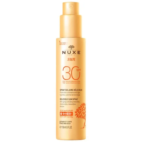 Nuxe Sun, mleczko do opalania twarzy i ciała SPF 30, spray, 150 ml