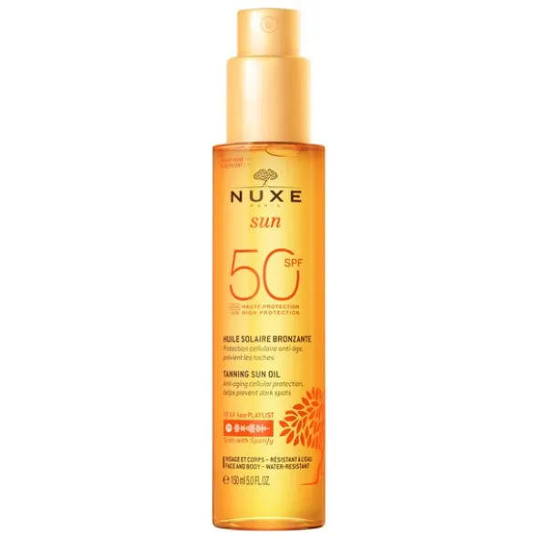 Nuxe Sun, olejek do opalania twarzy i ciała SPF 50, 150 ml