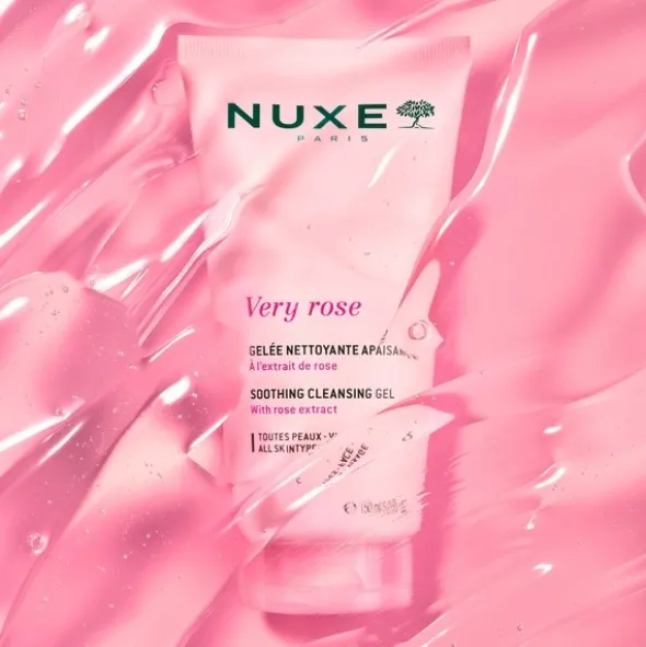 Nuxe Very Rose, żel łagodzący do mycia twarzy, 150 ml