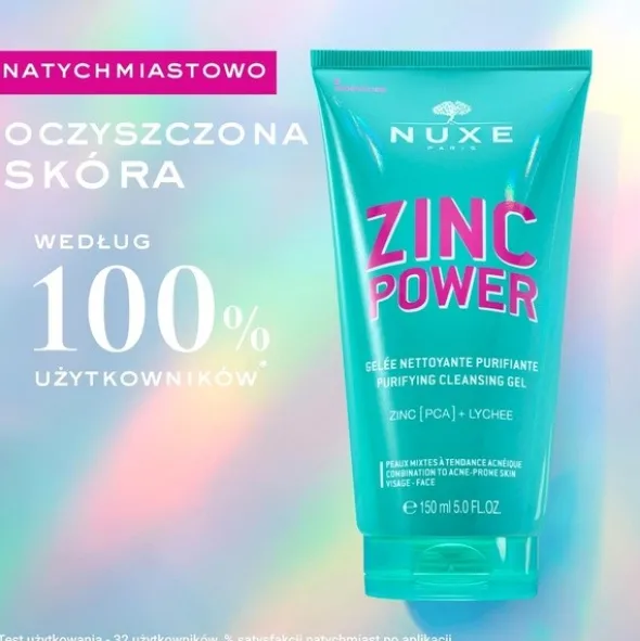 Nuxe Zinc Power, oczyszczający żel do mycia twarzy, 150 ml