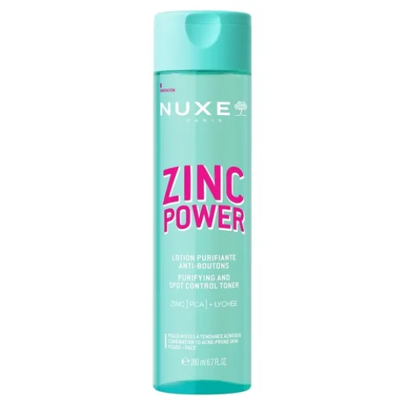Nuxe Zinc Power, tonik oczyszczający i zwalczający wypryski, 200 ml