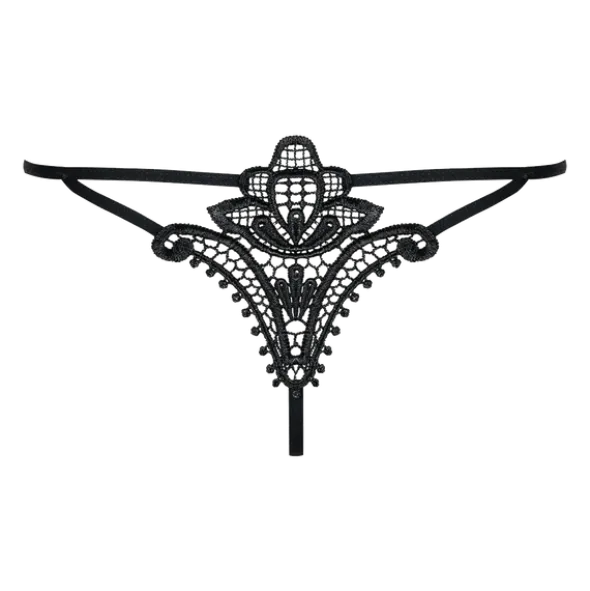 Obsessive Luiza, stringi czarne, rozmiar L/XL, 1 szt.
