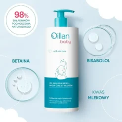 Oillan Baby, żel do kąpieli, mycia ciała i włosów 3w1, 750 ml
