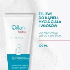 Oillan Baby, żel do mycia ciała i włosów 3 w 1, 100 ml