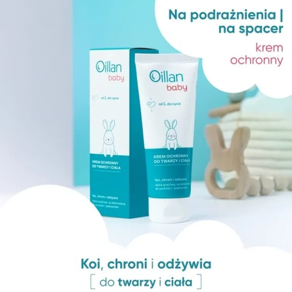 Oillan Baby, krem ochronny do twarzy i ciała, 75 ml