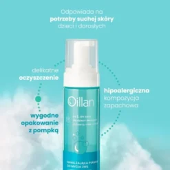 Oillan, nawilżająca pianka do mycia 3w1, 200 ml