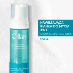 Oillan, nawilżająca pianka do mycia 3w1, 200 ml