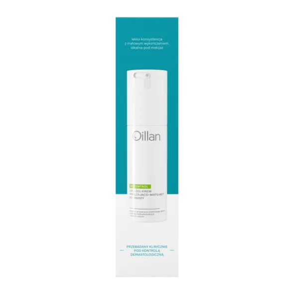 Oillan Oil Control, lekki żel-krem nawilżająco-matujący do twarzy dla skóry mieszanej i tłustej, 50 ml