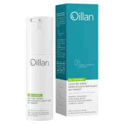 Oillan Oil Control, lekki żel-krem nawilżająco-matujący do twarzy dla skóry mieszanej i tłustej, 50 ml