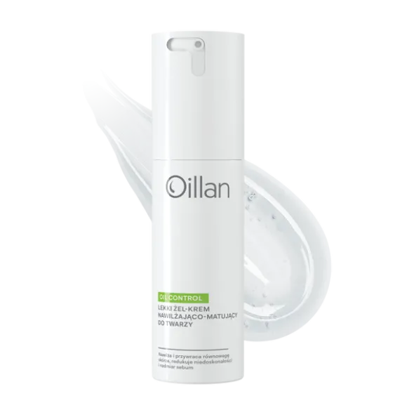 Oillan Oil Control, lekki żel-krem nawilżająco-matujący do twarzy dla skóry mieszanej i tłustej, 50 ml