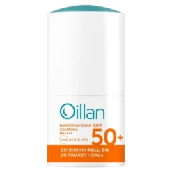 Oillan Sun, ochronny roll-on przeciwsłoneczny do twarzy i ciała SPF50+, 50 ml