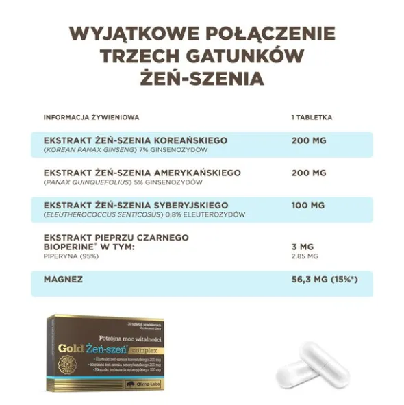 Olimp Gold Żeń-szeń complex, tabletki powlekane, 30 szt.