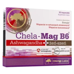Olimp Labs Chela-Mag B6 Ashwagandha + żeń-szeń, kapsułki, 30 szt.
