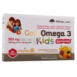 Olimp Labs Gold Omega 3 Kids Gummies, żelki, smak tropikalny, 30 szt.