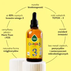 Olini, Omega-3, płyn, o smaku jagodowo-malinowym, dla dzieci, 100 ml