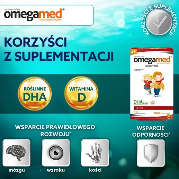 Omegamed Odporność 3+, pastylki żelowe do żucia, 30 szt.