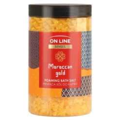 On Line Senses Moroccan Gold, pieniąca sól do kąpieli, 480 g