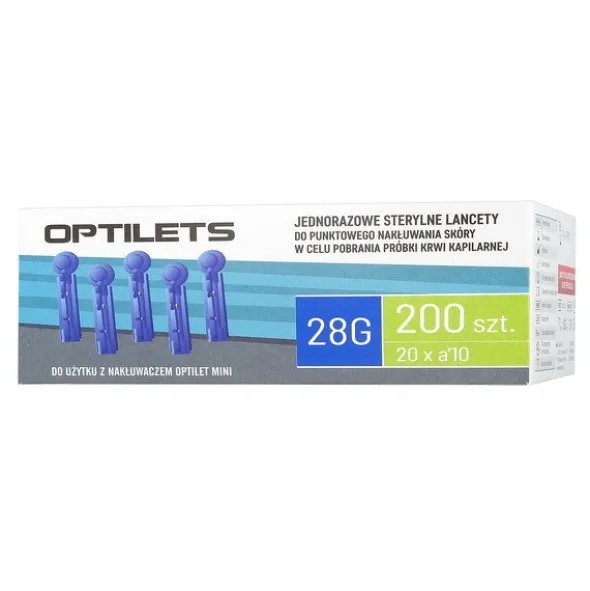 OptiLets, jednorazowe, sterylne lancety, 200 szt.