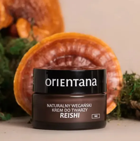 Orientana, naturalny wegański krem do twarzy Reishi na noc, 50 ml