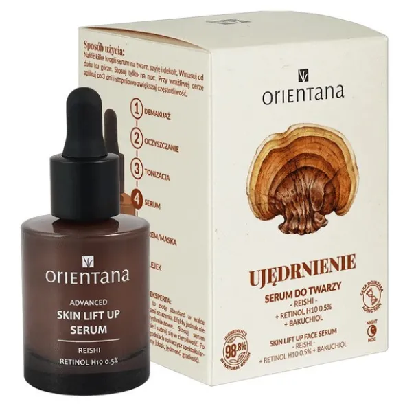 Orientana, serum ujędrniające na noc, reishi i 0,5% retinol H10, 30 ml