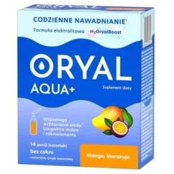 Oryal Aqua+, saszetki z proszkiem, smak mango-marakuja, 14 szt.