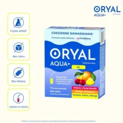 Oryal Aqua+, saszetki z proszkiem, mix smaków, 14 szt.