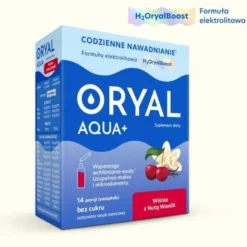 Oryal Aqua+, saszetki z proszkiem, smak wiśnia z nutą wanilii, 14 szt.