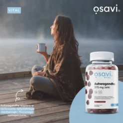Osavi Ashwagandha, 375 mg, żelki o smaku wiśniowym, 90 szt.