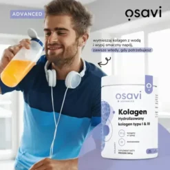 Osavi Kolagen Hydrolizowany typu I & III, proszek, smak wiśnia - truskawka, 660 g