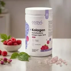 Osavi Kolagen Hydrolizowany typu I & III, proszek, smak wiśnia - truskawka, 660 g