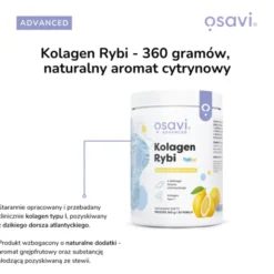 Osavi Kolagen Rybi, proszek, naturalny aromat cytrynowy, 360 g