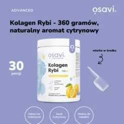 Osavi Kolagen Rybi, proszek, naturalny aromat cytrynowy, 360 g