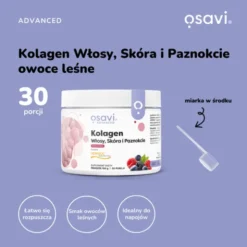 Osavi Kolagen Włosy, Skóra i Paznokcie, proszek, smak owoce leśne,150 g