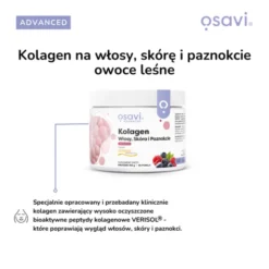 Osavi Kolagen Włosy, Skóra i Paznokcie, proszek, smak owoce leśne,150 g