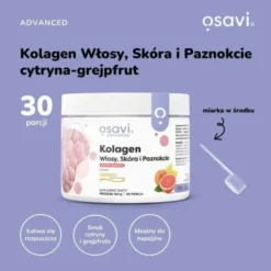 Osavi Kolagen Włosy, Skóra i Paznokcie, proszek, smak cytrynowo-grejpfrutowy, 150 g