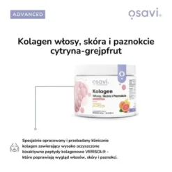 Osavi Kolagen Włosy, Skóra i Paznokcie, proszek, smak cytrynowo-grejpfrutowy, 150 g