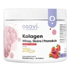 Osavi Kolagen Włosy, Skóra i Paznokcie, proszek, smak rabarbarowo-truskawkowy, 150 g