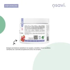 Osavi Kolagen Włosy, Skóra i Paznokcie, proszek, smak rabarbarowo-truskawkowy, 150 g