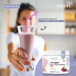 Osavi Kolagen Włosy, Skóra i Paznokcie, proszek, smak wiśniowy, 150 g