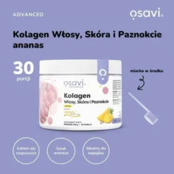 Osavi Kolagen Włosy, Skóra i Paznokcie, proszek, smak ananasowy, 150 g