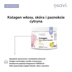 Osavi Kolagen Włosy, Skóra i Paznokcie, proszek, smak cytrynowy, 150 g