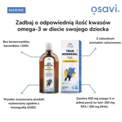 Osavi Tran norweski Kids 500 mg Omega 3, cytrynowy, 500 ml