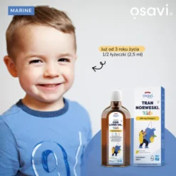 Osavi Tran Norweski Kids 500 mg Omega 3, cytrynowy, olej, 250 ml
