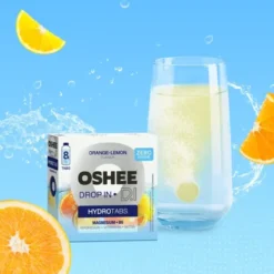 Oshee Drop In Hydrotabs Magnesium + B6, tabletki musujące, smak pomarańcza / cytryna, 8 szt.