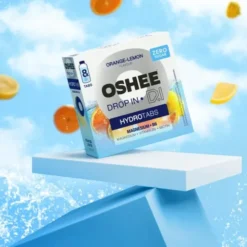 Oshee Drop In Hydrotabs Magnesium + B6, tabletki musujące, smak pomarańcza / cytryna, 8 szt.