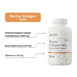 OstroVit Kolagen Morski + Kwas Hialuronowy + Witamina C, tabletki, 90 szt.