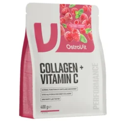 OstroVit Kolagen + Witamina C, proszek, smak lemoniady malinowej z miętą, 400 g