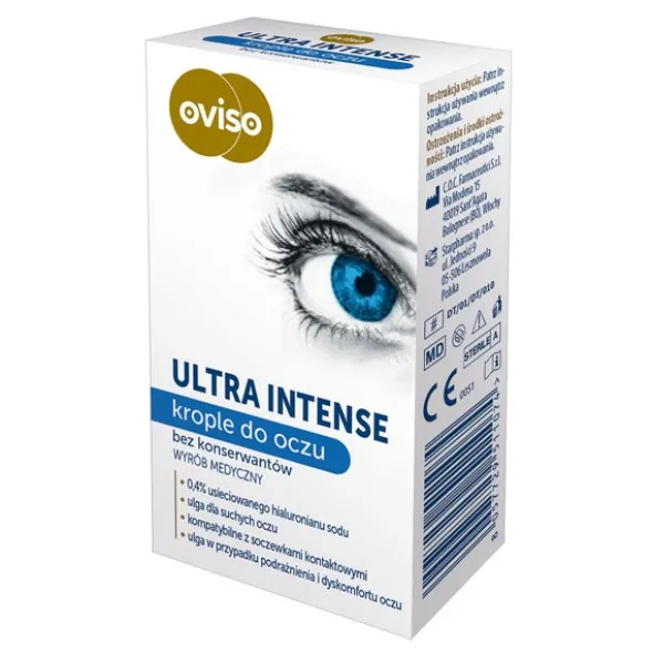 Oviso Ultra Intense, krople do oczu bez konserwantów, 10 ml